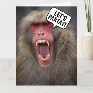 GRAPPIG MONKEY VERJAARDAG WENSKAART KAART