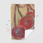 Grappig Monogram Retro Hand Getekende Gouden Rode  Golfhanddoek (Insitu)