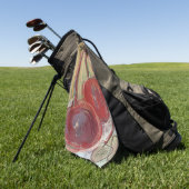 Grappig Monogram Retro Hand Getekende Gouden Rode  Golfhanddoek (Groen)