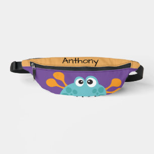 Grappig Monster Aqua Paarse gepersonaliseerde Kind Heuptasje