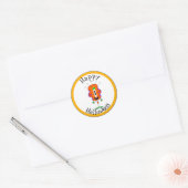 Grappig, Monster, Halloween Ronde Sticker (Envelop)
