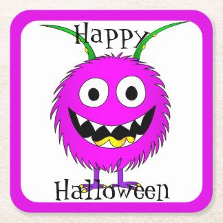 Grappig, Monster, Halloween Vierkante Kartonnen Onderzetter