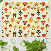 Grappig monsterpatroon theedoek (Gevouwen)