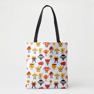 Grappig monsterpatroon tote bag