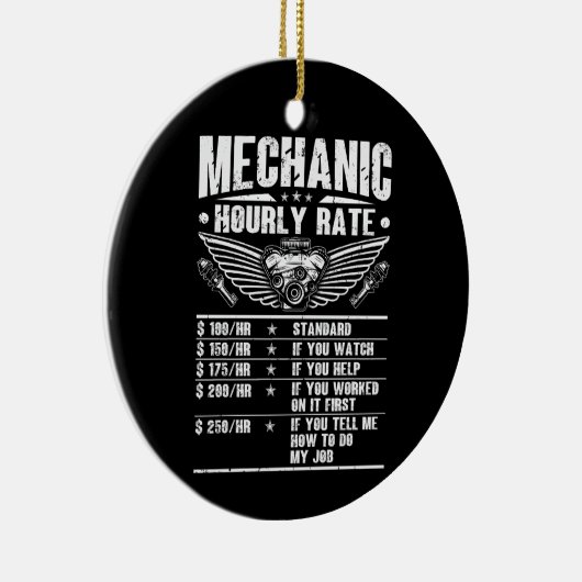 Grappig monteur uurtarief auto monteur arbeid keramisch ornament (Rechts)