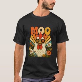 Grappig Moo Kip Grafisch T-shirt Mannen Vrouwen Bo
