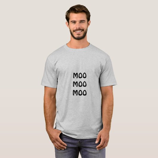 Grappig MOO MOO MOO Quote Mannen T-Shirt (Voorkant volledig)