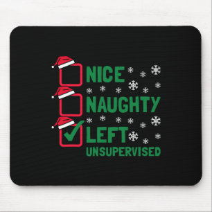 Grappig mooi stout links zonder toezicht kerstman muismat