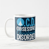 Grappig mooie blauwe kerstboom koffiemok (Links)