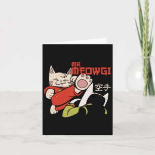 Grappig Mr Meowgi Karate Cat Meow Design Mannen Vr Kaart