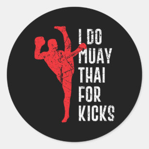 Grappig Muay Thai Boksen Ontwerp En Vechtsport Mma Ronde Sticker