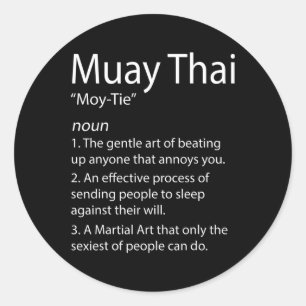 Grappig Muay Thai en Thais Boksen - Muay Thai Defi Ronde Sticker