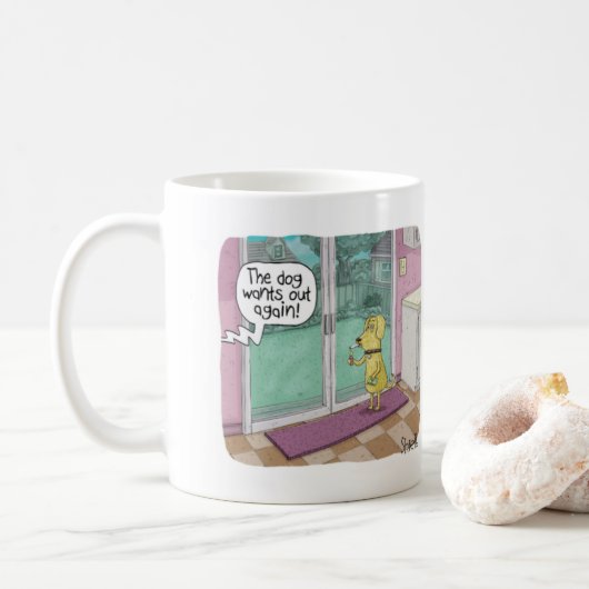 Grappig Mug voor hondenliefhebbers. Koffiemok (Met donut)