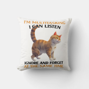 Grappig Multitasking Cat Gezegde Kussen