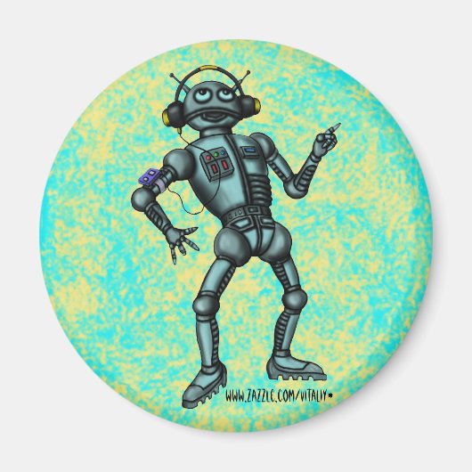 Grappig muziek robot magneet ontwerp (Voorkant)