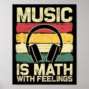 Grappig muziek shirt voor mannen vrouwen wiskunde poster