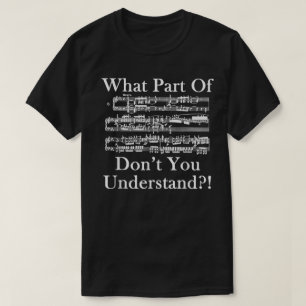 Grappig muziekblad snap je het niet ontwerp t-shirt