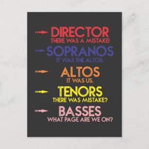 Grappig Muziekkoor Zingende Mannen Kinder Koor Jok Briefkaart