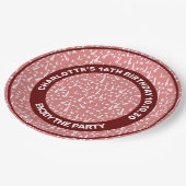 Grappig naadloos patroon Abracadabra wit op roze Papieren Bordje (Gekanteld)