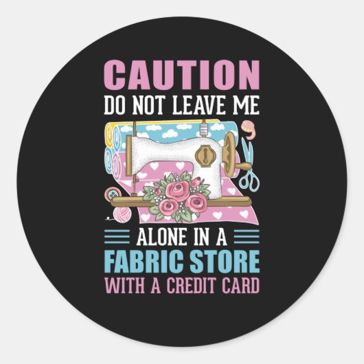 grappig naaiwerk Klassic Round Sticker (Voorkant)