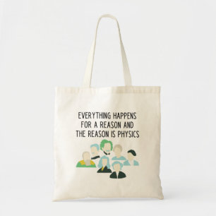 Grappig natuurkunde leraar slogan canvas tas
