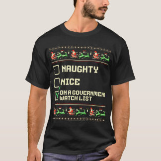 Grappig Naughty Nice op een overheidslijst T-shirt