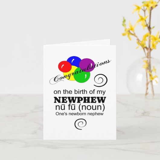 Grappig neefje kaart (Gele Bloem)