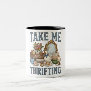 Grappig Neem Me Tweedehands Winkelen Tweekleurige Koffiemok