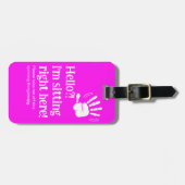 Grappig Neon Hallo? Ik ben hier Bagagelabel (Voorkant horizontaal)