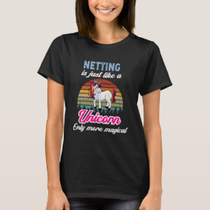 Grappig netontwerp retro eenhoorn  zonsondergang t-shirt
