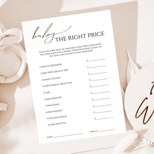 Grappig neutraal Baby shower de juiste prijs Kaart