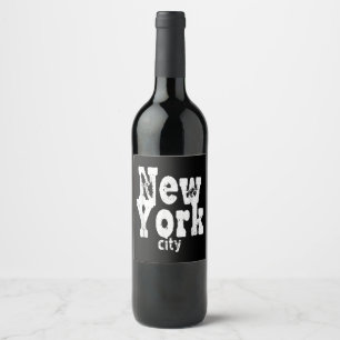 Grappig New York City Wijn Etiket