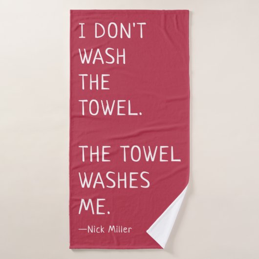 Grappig Nick Miller citeert dat ik de handdoek nie (Badhanddoek)