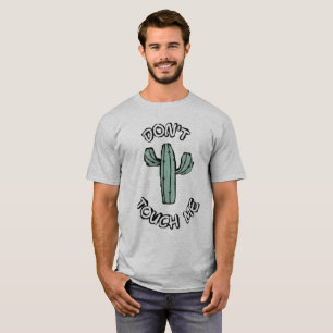 Grappig Niet Aaien Heren T-Shirt - Brutaal Cactus