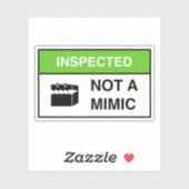 Grappig Niet een Mimic Teken Tafel RPG Sticker (Vel)