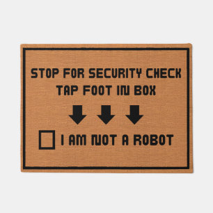 Grappig Niet Een Robot Geek Humor Rustieke Minimal Deurmat