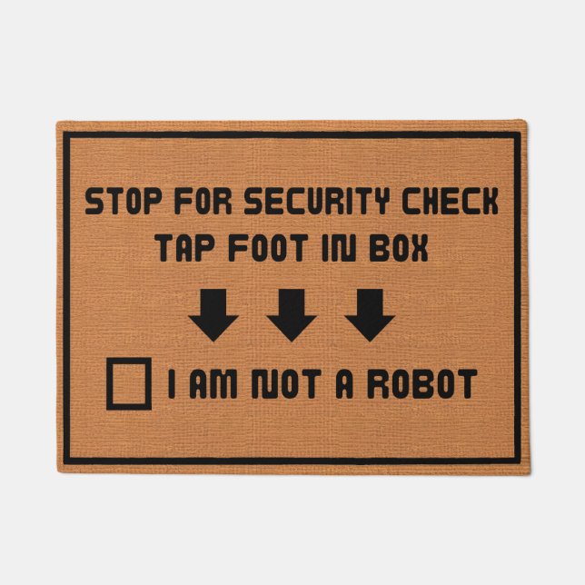 Grappig Niet Een Robot Geek Humor Rustieke Minimal Deurmat (Voorkant)