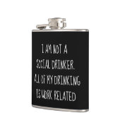 Grappig Niet Een Social Drinker Work Humor Heupfles (Links)