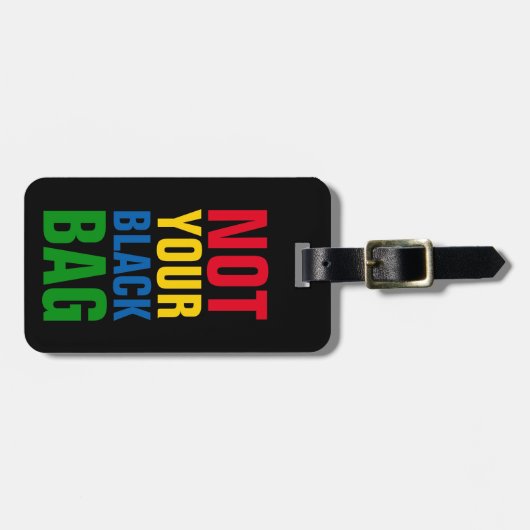 Grappig, niet je zwarte tas kleur bagagelabel (Voorkant horizontaal)