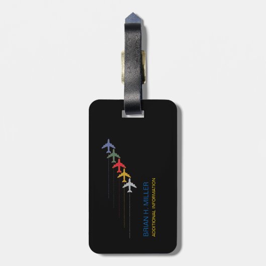 Grappig, niet je zwarte tas kleur bagagelabel (Achterkant verticaal)