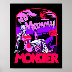 Grappig Niet Mama Ik ben een Monster Workout Bodyb Poster