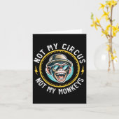 Grappig niet mijn circus niet mijn apen cool monke kaart (Gele Bloem)