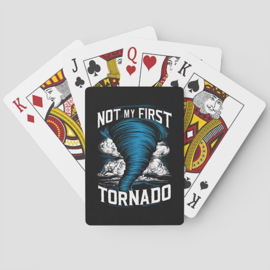 Grappig niet mijn eerste Tornado Retro Storm Chase Pokerkaarten (Achterkant)