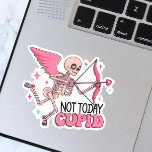 Grappig Niet Vandaag Cupido Skelet Anti-Valentijn Sticker