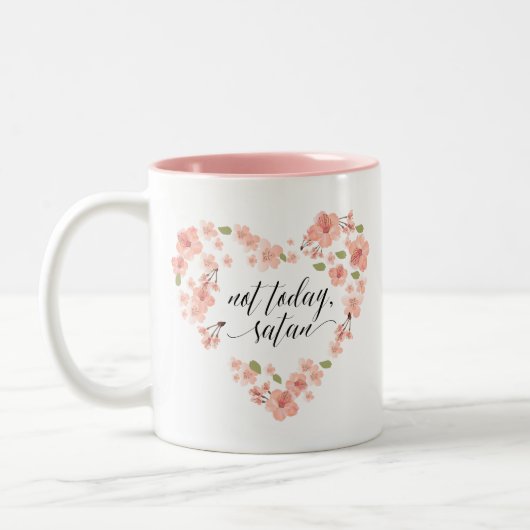 Grappig niet vandaag de satan Flower Mok (Links)