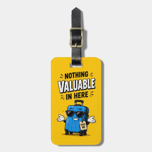 Grappig Niets van Waarde Bagagelabel (Voorkant verticaal)