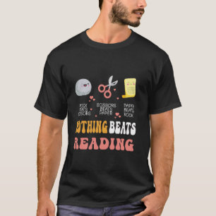 Grappig Niets Verslaat Lezen Steen Papier Schaar T-shirt