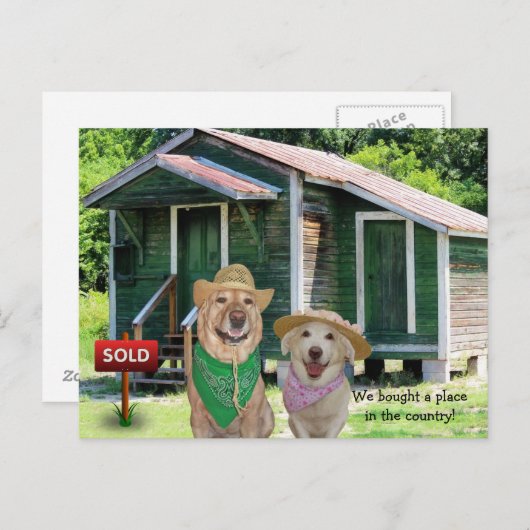 Grappig nieuw adres / plaats in het land Briefkaar Aankondigingskaart (Voorkant / Achterkant)