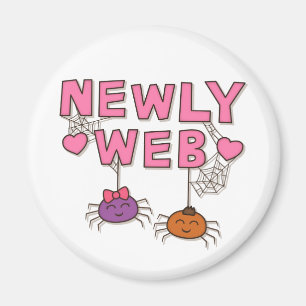 Grappig Nieuw Getrouwd of Web Spinnen Pun Humor Magneet