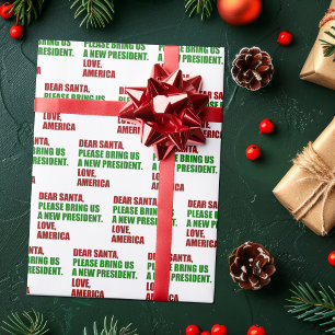 Grappig nieuw President voor kerst Cadeaupapier